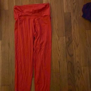 red offline aerie leggings